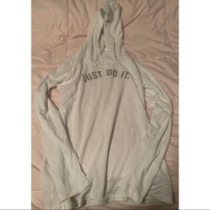 White Nike light hooded top-Never worn sz S
